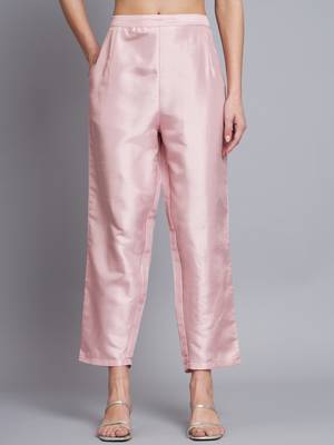  women kurta and trousers pant set silk blend 4