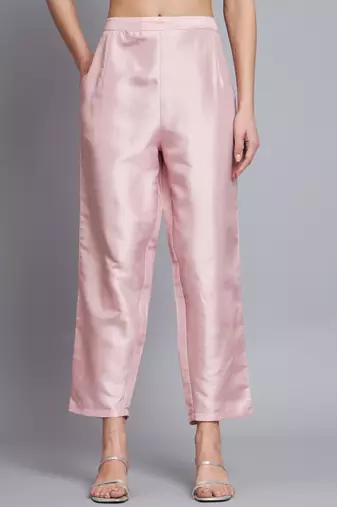  women kurta and trousers pant set silk blend