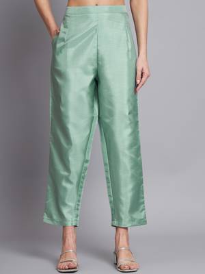  women kurta and trousers pant set silk blend 4