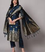  women silk blend kurta pant dupatta set