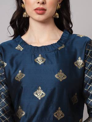  women silk blend kurta pant dupatta set 3