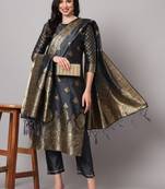  women silk blend kurta pant dupatta set