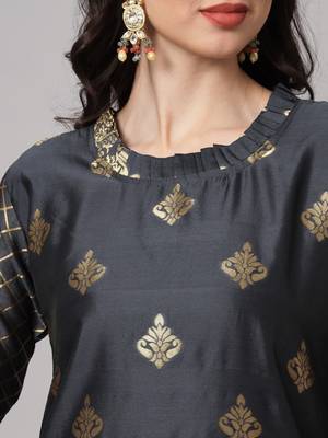  women silk blend kurta pant dupatta set 3