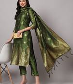  women silk blend kurta pant dupatta set
