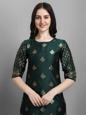  women silk blend kurta pant dupatta set 3