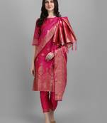  women silk blend kurta pant dupatta set