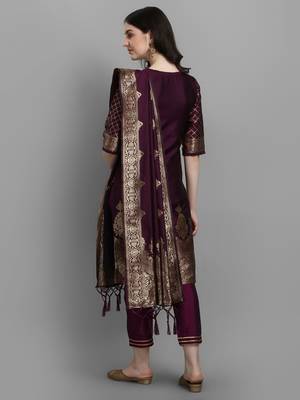  women silk blend kurta pant dupatta set 2