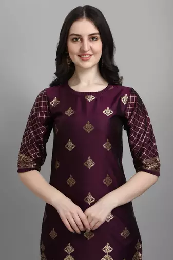  women silk blend kurta pant dupatta set