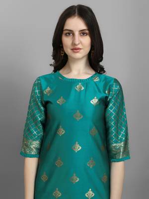  women silk blend kurta pant dupatta set 3