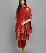  women silk blend kurta pant dupatta set