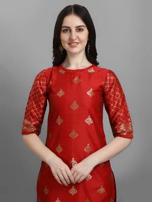  women silk blend kurta pant dupatta set 3