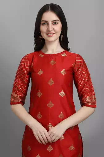  women silk blend kurta pant dupatta set
