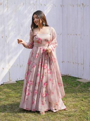 Lightweight And Dusty Colour Outfit With Organza Fabric More Comfort And Stylish Gown 2