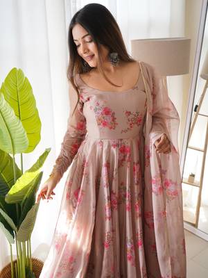 Lightweight And Dusty Colour Outfit With Organza Fabric More Comfort And Stylish Gown 3