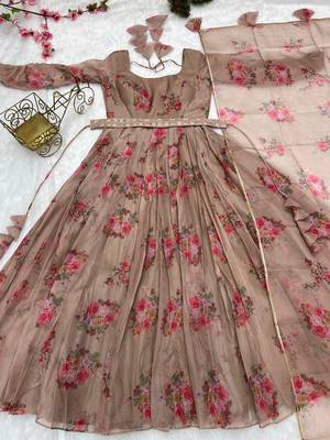Lightweight And Dusty Colour Outfit With Organza Fabric More Comfort And Stylish Gown 5