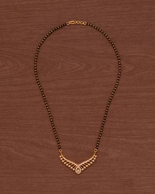  black beads single line mangalsutra 16" one gram gold 2