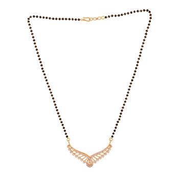  black beads single line mangalsutra 16" one gram gold 3