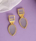 White ethnic drop earrings