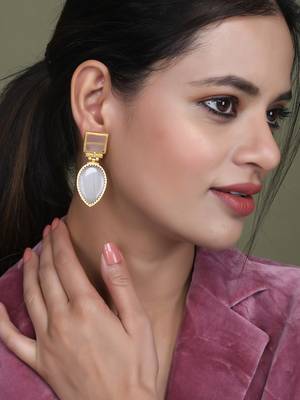 White ethnic drop earrings 2