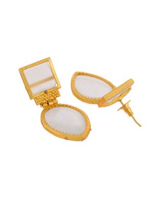 White ethnic drop earrings 3