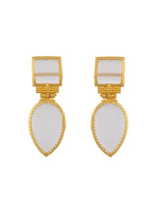 White ethnic drop earrings 4