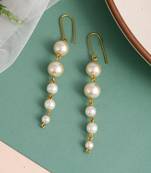 Gold plated pearl drop earrings