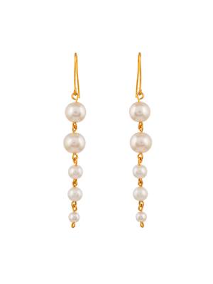 Gold plated pearl drop earrings 3