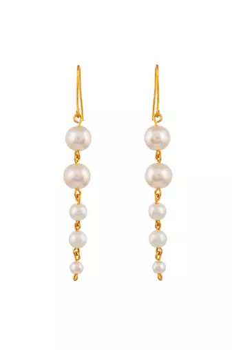 Gold plated pearl drop earrings