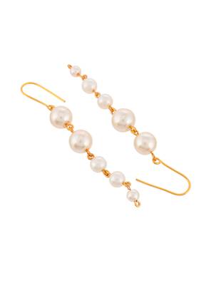 Gold plated pearl drop earrings 4