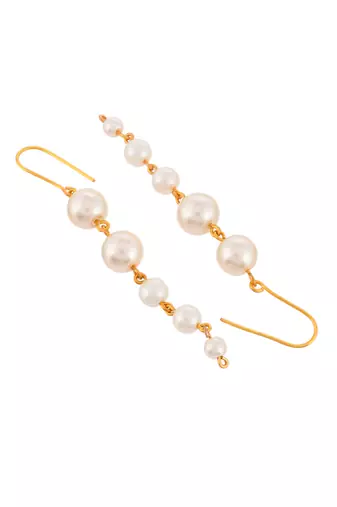 Gold plated pearl drop earrings