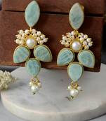 Gold plated handcrafted floral ethnic earrings