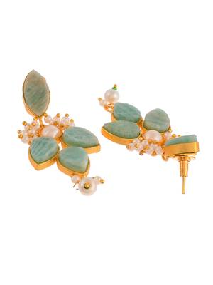 Gold plated handcrafted floral ethnic earrings 3