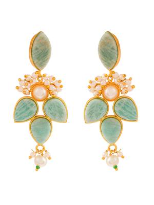 Gold plated handcrafted floral ethnic earrings 4
