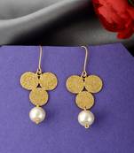 Gold plated pearl beads drop earrings