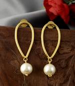 Gold plated geometric handcrafted drop earrings