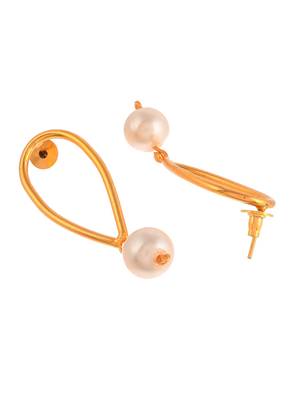 Gold plated geometric handcrafted drop earrings 3