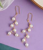 Gold plated pearl drop earrings