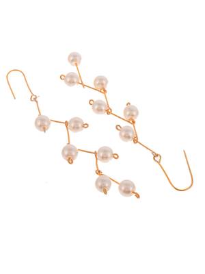 Gold plated pearl drop earrings 3