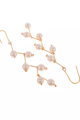 Gold plated pearl drop earrings