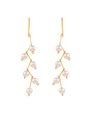 Gold plated pearl drop earrings 4