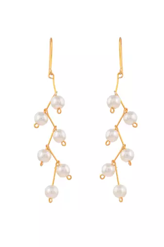 Gold plated pearl drop earrings