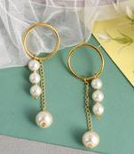 Gold plated pearl drop earrings