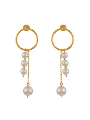 Gold plated pearl drop earrings 3