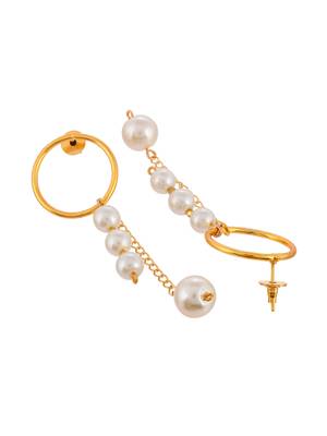 Gold plated pearl drop earrings 4