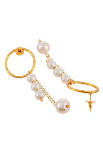 Gold plated pearl drop earrings