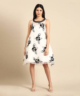 White crushed silk organza dress 1