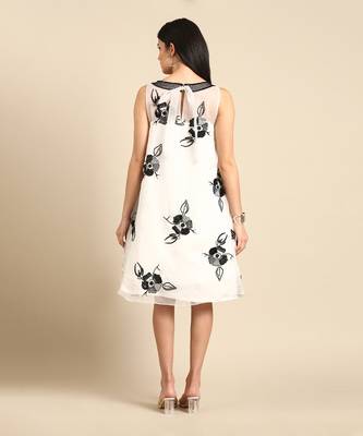 White crushed silk organza dress 4