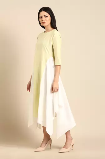 Pista ivory cotton silk dress