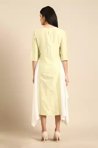 Pista ivory cotton silk dress