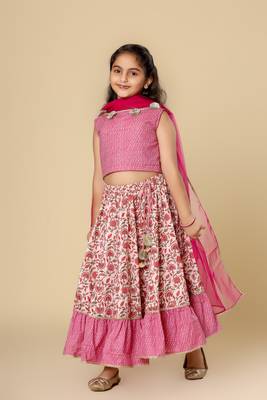 Girls Festive Lehenga Choli & Dupatta Set 1